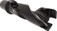 Allied Machine and Engineering - Series 29, 29 to 32mm Diam, 1-1/4" Diam Straight Shank with Flange, Helical Flute Spade Drill - 3-25/32" Max Depth, 5-3/8" Body Length, 7-43/64" OAL, Standard Length, Through Coolant - Exact Tool & Supply