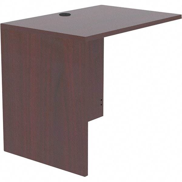 ALERA - Woodgrain Laminate Return/Bridge Shell Desk - 35" Wide x 23-5/8" Deep x 29-5/8" High, Mahogany - Exact Tool & Supply