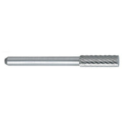 ‎SA-53 -3/16 × 1/2 LOC × 1/8 Shank × 1-1/2 OAL Cylindrical Carbide Medium Right Hand Spiral Burr - Exact Tool & Supply