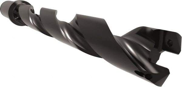 Allied Machine and Engineering - Series 26, 26 to 29mm Diam, 1-1/4" Diam Straight Shank with Flange, Helical Flute Spade Drill - 7-63/64" Max Depth, 9-5/8" Body Length, 11-29/32" OAL, Standard Length, Through Coolant - Exact Tool & Supply