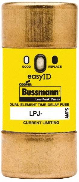 Cooper Bussmann - 300 VDC, 600 VAC, 50 Amp, Time Delay General Purpose Fuse - Fuse Holder Mount, 2-3/8" OAL, 100 at DC, 300 at AC (RMS) kA Rating, 1-1/16" Diam - Exact Tool & Supply