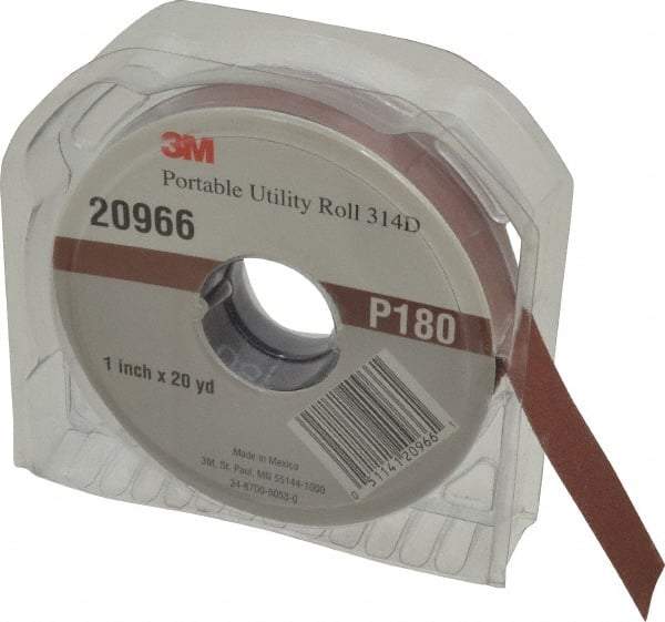 3M - 1" x 20 Yd 180 Grit Aluminum Oxide Cloth Roll - Very Fine Grade, J Weighted Backing - Exact Tool & Supply