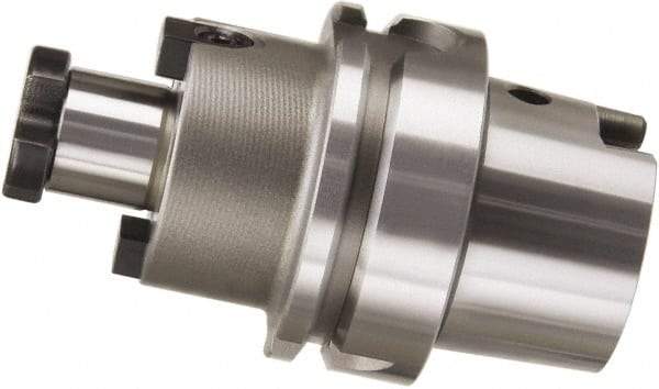Accupro - HSK63A Taper Shank 3/4" Pilot Diam Shell Mill Holder - 5" Flange to Nose End Projection, 3/8-24 Lock Screw - Exact Tool & Supply
