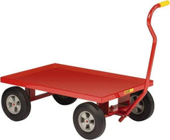 Little Giant - 1,200 Lb Capacity Steel Wagon Truck - Steel Deck, 24" OAW, Solid Rubber Casters - Exact Tool & Supply
