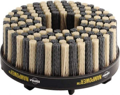 Brush Research Mfg. - 5" 120 Grit Ceramic/Silicon Carbide Tapered Disc Brush - Medium Grade, CNC Adapter Connector, 0.71" Trim Length, 7/8" Arbor Hole - Exact Tool & Supply
