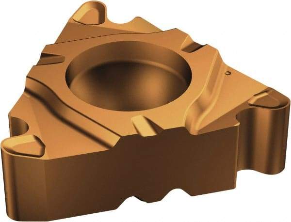 Sandvik Coromant - 266 External Left Hand 10 Round Laydown Threading Insert - Grade 1125, TiCrAlN+TiAlN Coated Carbide, 9.53mm Inscribed Circle - Exact Tool & Supply