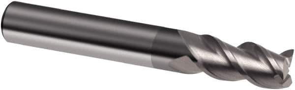 Guhring - 5/8", 1-1/4" LOC, 5/8" Shank Diam, 3-1/2" OAL, 3 Flute, Solid Carbide Square End Mill - Single End, Uncoated, Spiral Flute, 39/40/41° Helix, Centercutting, Right Hand Cut, Right Hand Flute, Series 4265 - Exact Tool & Supply