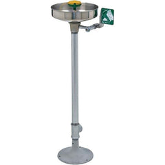 Haws - 15" Wide x 38" High, Pedestal Mount, Stainless Steel Bowl, Eye & Face Wash Station - 11" Inlet, 3.7 GPM Flow Rate - Exact Tool & Supply