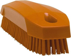 Vikan - 0.7" Bristle Length, Polyester Scrub Brush - 1-1/2" Wide Head, 4-1/2" OAL, Orange, Polypropylene Block - Exact Tool & Supply