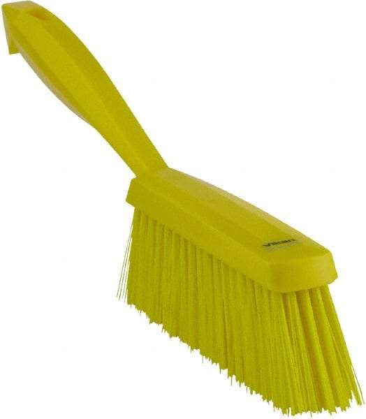 Vikan - 14" OAL, Polyester Staple Set Bench Brush - 2" Bristle Length, 6-3/8" Long Head, Yellow - Exact Tool & Supply