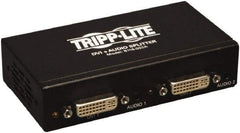 Tripp-Lite - DVI Splitter with Audio and Signal Booster - DVI Connector, Black, Use with Monitors - Exact Tool & Supply