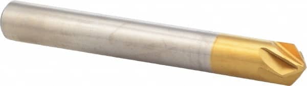 M.A. Ford - 1/4" Head Diam, 1/4" Shank Diam, 6 Flute 100° High Speed Steel Countersink - Exact Tool & Supply
