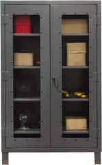 Durham - 3 Shelf Visible Storage Cabinet - Steel, 48" Wide x 24" Deep x 66" High, Gray - Exact Tool & Supply