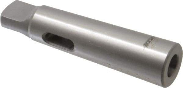 Accupro - MT1 Inside Morse Taper, MT3 Outside Morse Taper, Standard Reducing Sleeve - Soft with Hardened Tang, 1/4" Projection, 4" OAL - Exact Tool & Supply