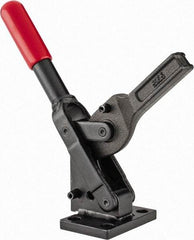 De-Sta-Co - 751 Lb Holding Capacity, Vertical Handle, Manual Hold Down Toggle Clamp - 70° Handle Movement, 135° Bar Opening, Solid Bar, Flanged Base, Oxide Finish, Forged Alloy Steel - Exact Tool & Supply