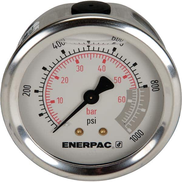 Enerpac - Hydraulic Pressure Gages & Adapters Type: Glycerine Filled Pressure Rating: 1000 - Exact Tool & Supply