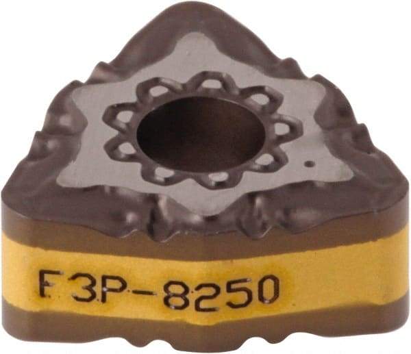 Iscar - WNMG333 F3P Grade IC8250 Carbide Turning Insert - TiCN/Al2O3/TiN Finish, 80° Trigon, 3/8" Inscr Circle, 3/16" Thick, 3/64" Corner Radius - Exact Tool & Supply