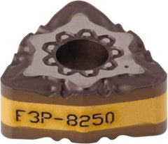 Iscar - WNMG333 F3P Grade IC8250 Carbide Turning Insert - TiCN/Al2O3/TiN Finish, 80° Trigon, 3/8" Inscr Circle, 3/16" Thick, 3/64" Corner Radius - Exact Tool & Supply