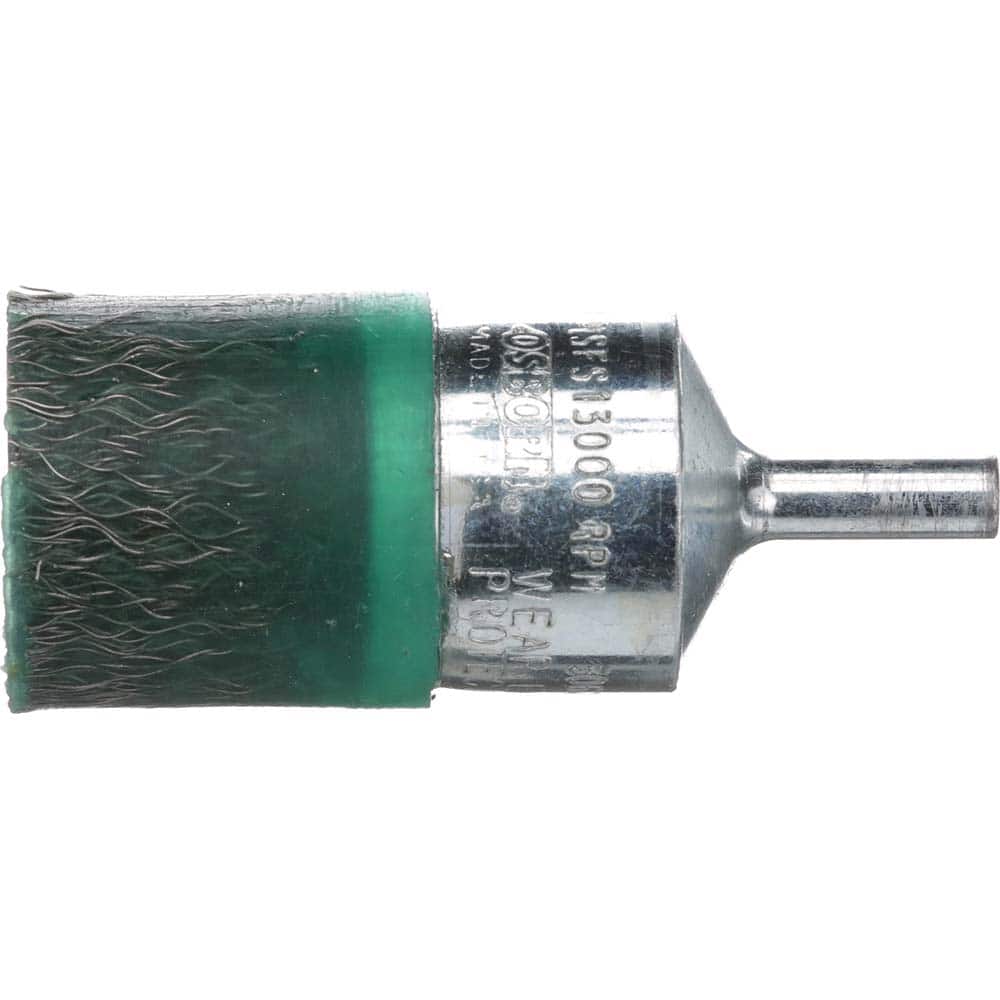 Osborn - End Brushes; Fill Material: Steel ; Filament/Wire Diameter Range (Decimal Inch): Up to 0.0100 ; Filament/Wire Diameter (Decimal Inch): 0.0060 ; Wire Type: Crimped ; Bridled: No ; Pilot: No - Exact Tool & Supply