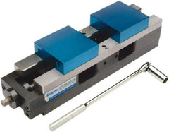 Jergens - 4" Jaw Width, 13" Max Jaw Opening, Manual Self Centering Vise - 7,200 Max Operating psi, 5.68" Stroke Length, 17" OAL x 6" OAW x 4" OAH - Exact Tool & Supply