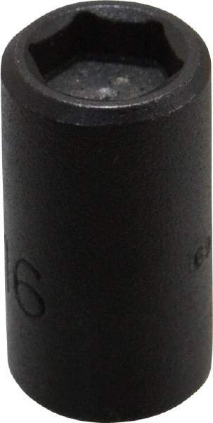 Proto - 1/4" Drive 5/16" Standard Magnetic Impact Socket - 6 Points, 59/64" OAL - Exact Tool & Supply