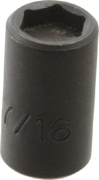 Proto - 3/8" Drive 7/16" Standard Magnetic Impact Socket - 6 Points, 1-3/32" OAL - Exact Tool & Supply