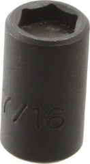 Proto - 3/8" Drive 7/16" Standard Magnetic Impact Socket - 6 Points, 1-3/32" OAL - Exact Tool & Supply