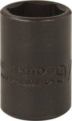Proto - 3/8" Drive 9/16" Standard Magnetic Impact Socket - 6 Points, 1-3/32" OAL - Exact Tool & Supply