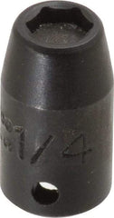 Proto - 1/4" Drive, 1/4" Socket, Power Socket - 6 Points, 7/8" OAL - Exact Tool & Supply