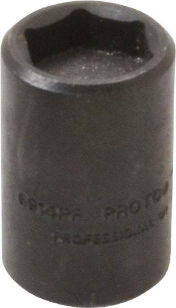 Proto - 1/4" Drive, 7/16" Socket, Power Socket - 6 Points, 1" OAL - Exact Tool & Supply