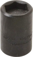 Proto - 1/4" Drive, 7/16" Socket, Power Socket - 6 Points, 1" OAL - Exact Tool & Supply
