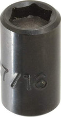 Proto - 3/8" Drive, 7/16" Socket, Power Socket - 6 Points, 1-3/16" OAL - Exact Tool & Supply