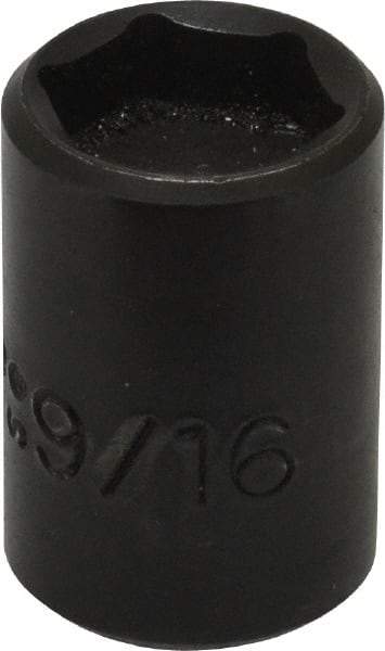 Proto - 3/8" Drive, 9/16" Socket, Power Socket - 6 Points, 1-3/16" OAL - Exact Tool & Supply