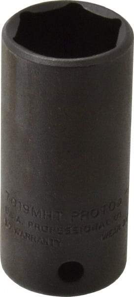Proto - 3/8" Drive 19mm Deep Thin Wall Impact Socket - 6 Points, 2" OAL - Exact Tool & Supply