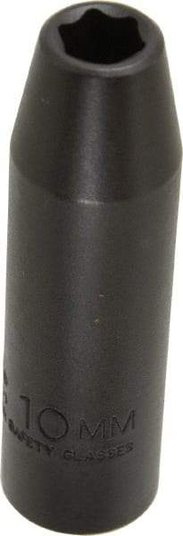 Proto - 1/2" Drive 10mm Deep Thin Wall Impact Socket - 6 Points, 3-1/4" OAL - Exact Tool & Supply