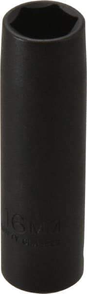 Proto - 1/2" Drive 16mm Deep Thin Wall Impact Socket - 6 Points, 3-1/4" OAL - Exact Tool & Supply