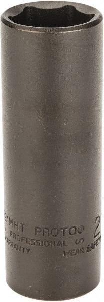 Proto - 1/2" Drive 21mm Deep Thin Wall Impact Socket - 6 Points, 3-1/2" OAL - Exact Tool & Supply