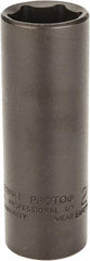 Proto - 1/2" Drive 21mm Deep Thin Wall Impact Socket - 6 Points, 3-1/2" OAL - Exact Tool & Supply