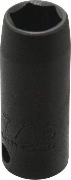 Proto - 3/8" Drive 7/16" Deep Thin Wall Impact Socket - 6 Points, 1-3/4" OAL - Exact Tool & Supply
