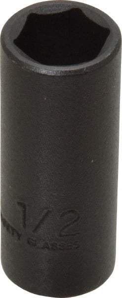 Proto - 3/8" Drive 1/2" Deep Thin Wall Impact Socket - 6 Points, 1-3/4" OAL - Exact Tool & Supply