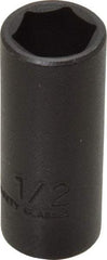 Proto - 3/8" Drive 1/2" Deep Thin Wall Impact Socket - 6 Points, 1-3/4" OAL - Exact Tool & Supply