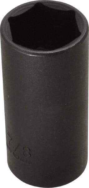 Proto - 3/8" Drive 7/8" Deep Thin Wall Impact Socket - 6 Points, 2-1/2" OAL - Exact Tool & Supply