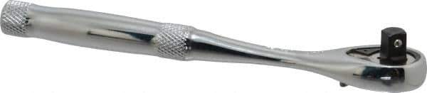 Proto - 1/4" Drive Pear Head Ratchet - Chrome Finish, 5-3/4" OAL, 45 Gear Teeth, Full Polished Handle, Standard Head - Exact Tool & Supply