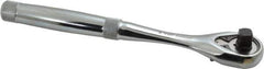 Proto - 3/8" Drive Pear Head Ratchet - Chrome Finish, 8-1/2" OAL, 45 Gear Teeth, Standard Knurled Handle, Standard Head - Exact Tool & Supply