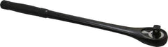 Proto - 1/2" Drive Pear Head Standard Ratchet - Black Oxide Finish, 15" OAL, 45 Gear Teeth, Standard Knurled Handle, Standard Head - Exact Tool & Supply