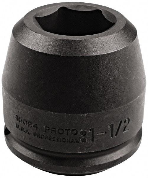 Proto - 1-1/2" Drive 1-13/16" Standard Impact Socket - 6 Points, 5-3/4" OAL - Exact Tool & Supply