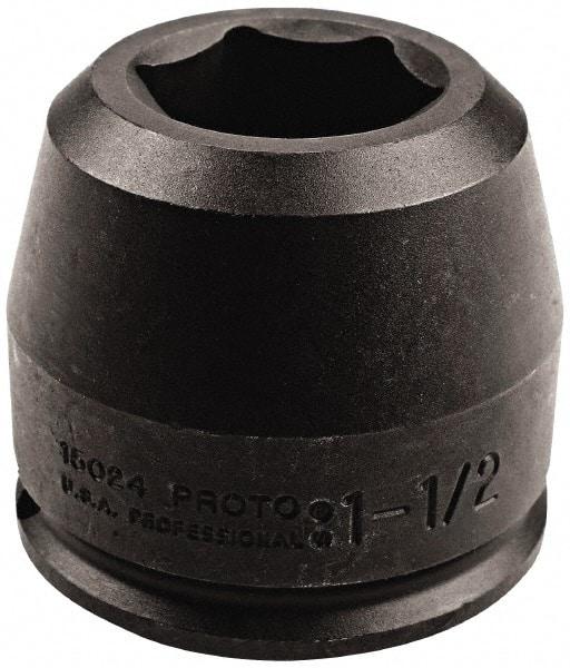 Proto - 1-1/2" Drive 1-3/4" Standard Impact Socket - 6 Points, 5-3/4" OAL - Exact Tool & Supply