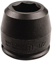 Proto - 1-1/2" Drive 1-3/4" Standard Impact Socket - 6 Points, 5-3/4" OAL - Exact Tool & Supply