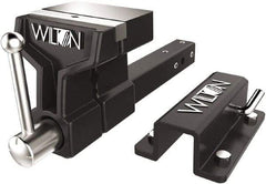 Wilton - 6" Jaw Width x 5-3/4" Jaw Opening Capacity, 5" Throat Depth, Bench & Pipe Combination Vise - 3/4 to 3" Pipe Capacity, Stationary Base, Bolt Down Attachment, Ductile Iron - Exact Tool & Supply