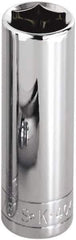 SK - 1/8", 1/4" Drive, Deep Hand Socket - 6 Points, Steel, Chrome Finish - Exact Tool & Supply